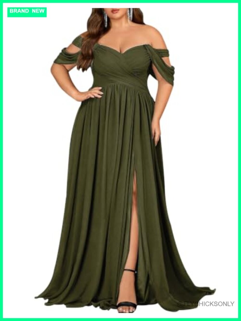 Plus Size A-Line Wedding Guest Bridesmaid Formal Gown Chiffon Dress